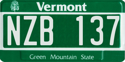 VT license plate NZB137