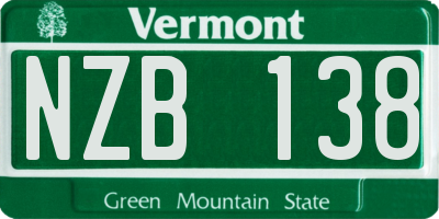 VT license plate NZB138