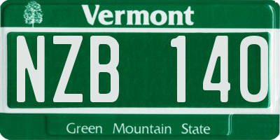 VT license plate NZB140