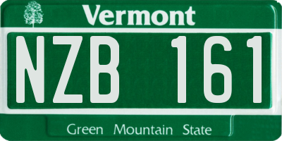 VT license plate NZB161