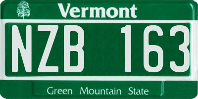 VT license plate NZB163