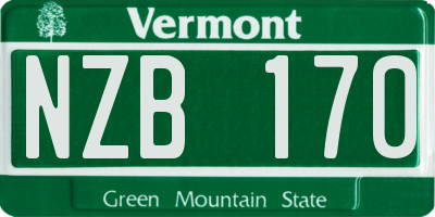 VT license plate NZB170