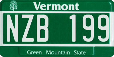 VT license plate NZB199