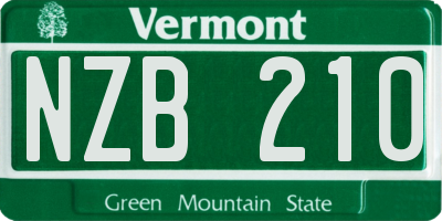 VT license plate NZB210