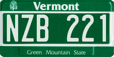 VT license plate NZB221