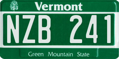 VT license plate NZB241