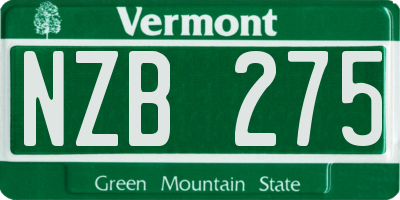 VT license plate NZB275