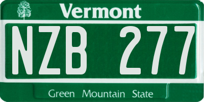 VT license plate NZB277