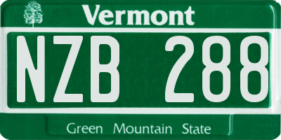 VT license plate NZB288