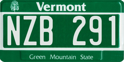 VT license plate NZB291