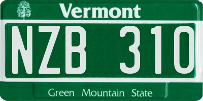 VT license plate NZB310