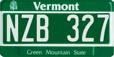 VT license plate NZB327