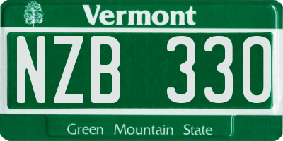 VT license plate NZB330