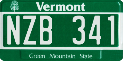 VT license plate NZB341