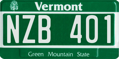 VT license plate NZB401