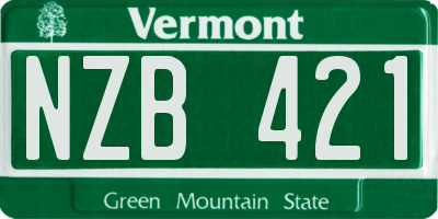 VT license plate NZB421