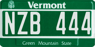 VT license plate NZB444