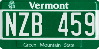 VT license plate NZB459