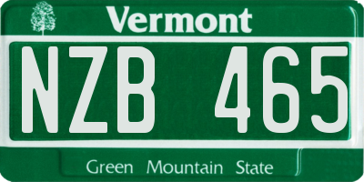 VT license plate NZB465