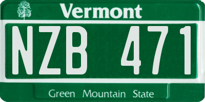 VT license plate NZB471
