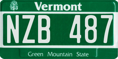 VT license plate NZB487