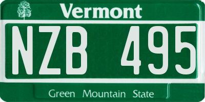 VT license plate NZB495