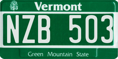 VT license plate NZB503