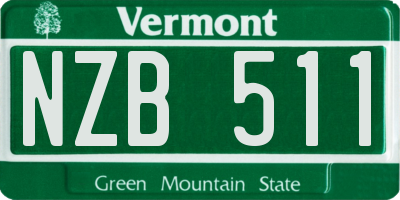 VT license plate NZB511