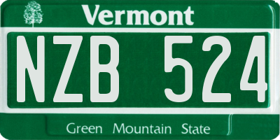 VT license plate NZB524