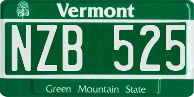 VT license plate NZB525