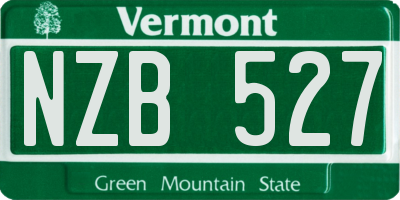 VT license plate NZB527