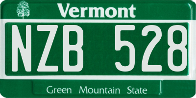 VT license plate NZB528