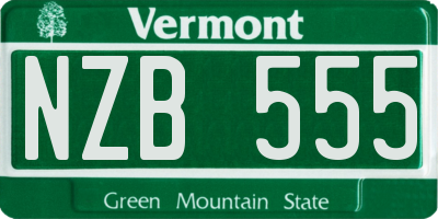 VT license plate NZB555