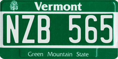 VT license plate NZB565