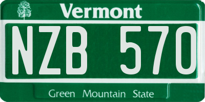 VT license plate NZB570
