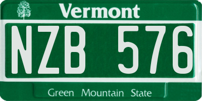 VT license plate NZB576