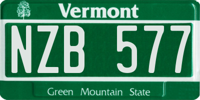 VT license plate NZB577