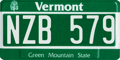 VT license plate NZB579