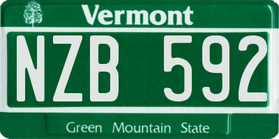 VT license plate NZB592