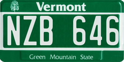 VT license plate NZB646