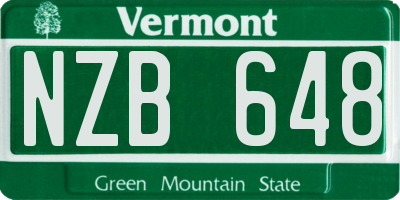 VT license plate NZB648
