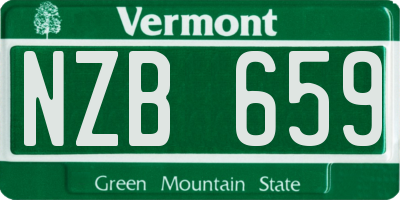 VT license plate NZB659