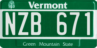 VT license plate NZB671