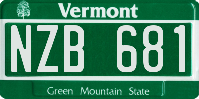 VT license plate NZB681