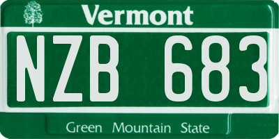 VT license plate NZB683