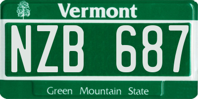 VT license plate NZB687