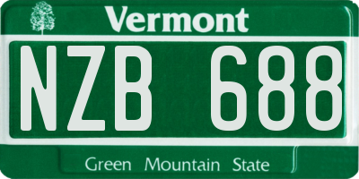VT license plate NZB688