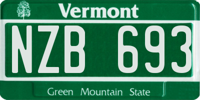 VT license plate NZB693