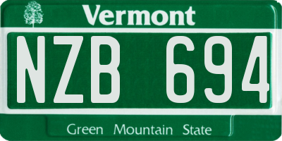 VT license plate NZB694