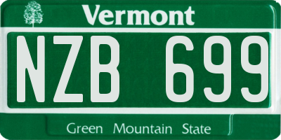 VT license plate NZB699